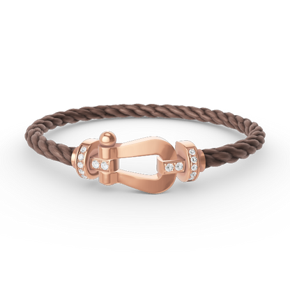 [BLUE TEARS]FORCE LARGE HORSESHOE HALF DIAMOND BRACELET ROSE GOLD