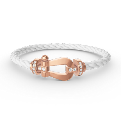 [BLUE TEARS]FORCE LARGE HORSESHOE HALF DIAMOND BRACELET ROSE GOLD