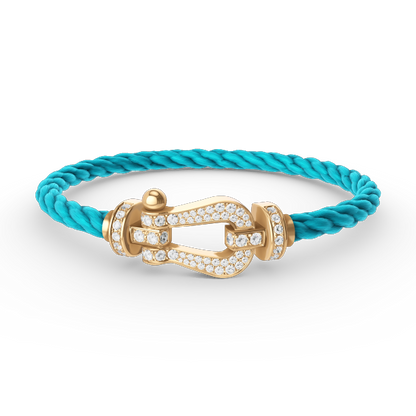 [BLUE TEARS]FORCE LARGE HORSESHOE FULL DIAMOND BRACELET GOLD