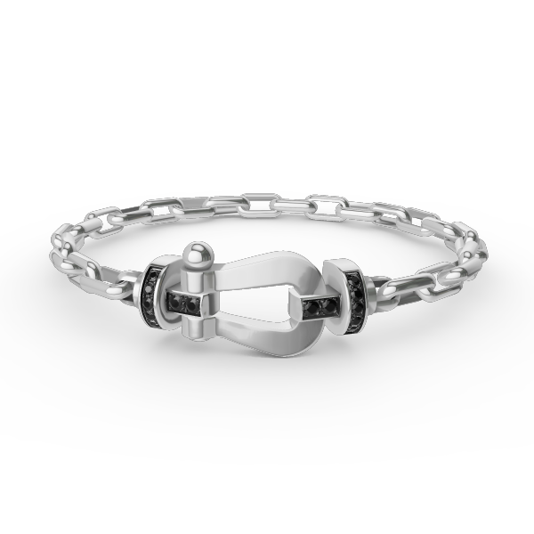 [BLUE TEARS]FORCE LARGE HORSESHOE CLASP  METAL BRACELET