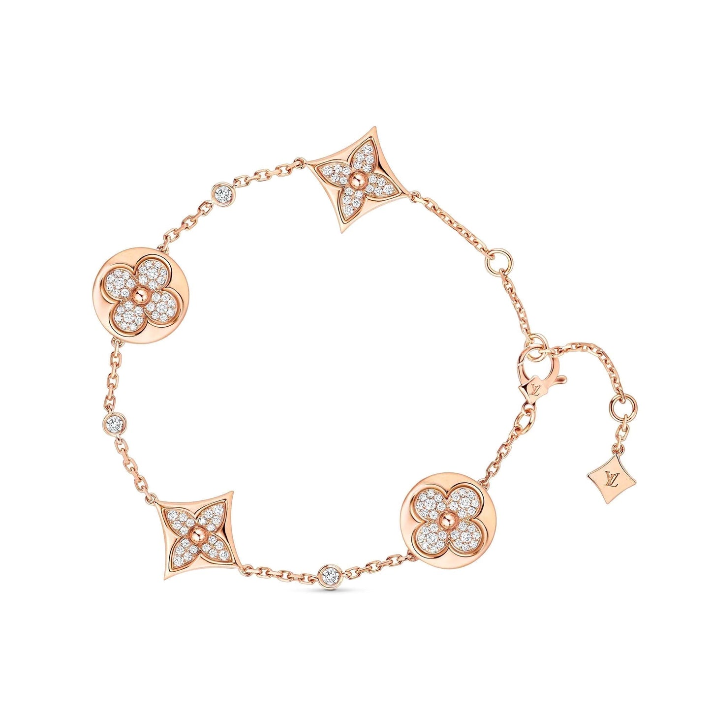 [BLUE TEARS]STAR AND SUN 4 MOTIFS GOLD DIAMONDS BRACELET
