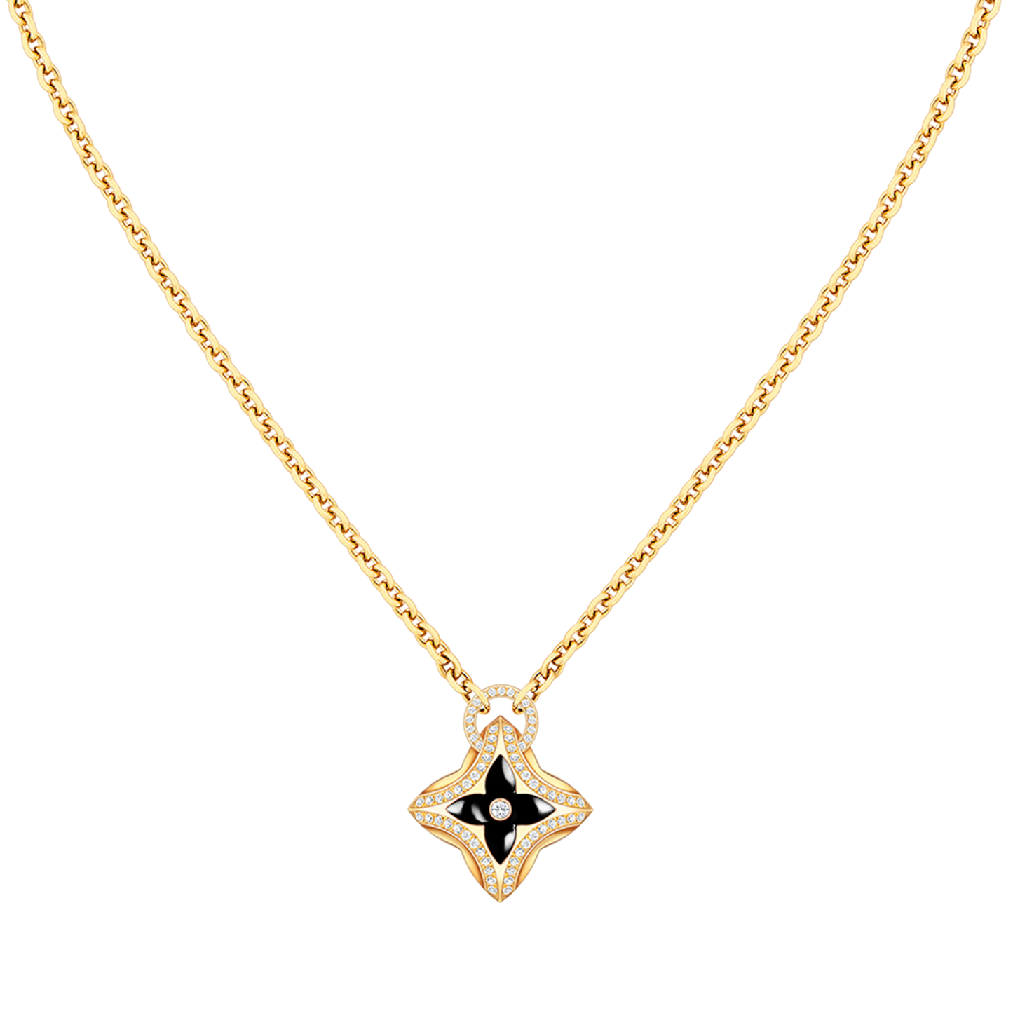 [BLUE TEARS]STAR PEDANT PINK GOLD DIAMOND NECKLACE