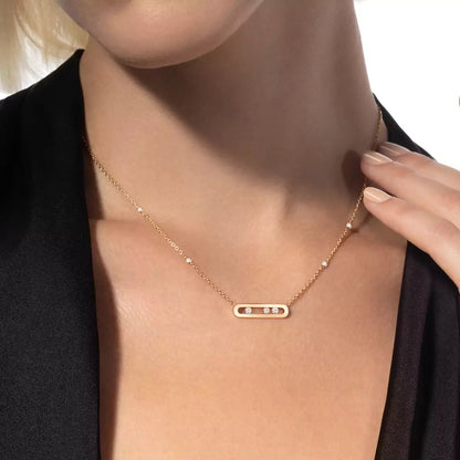 [Blue Tears Jewelry] Baby Move Gold Diamond Necklace