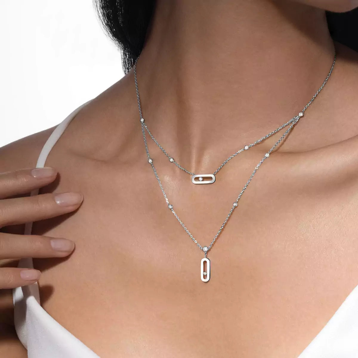 [Blue Tears Jewelry] Move Uno Diamond Necklace