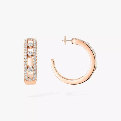 [Blue Tears Jewelry]Diamond Pave_ Hoop Earrings Move