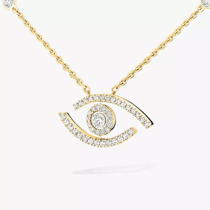 [Blue Tears Jewelry]Pave_ Diamond Necklace Lucky Eye