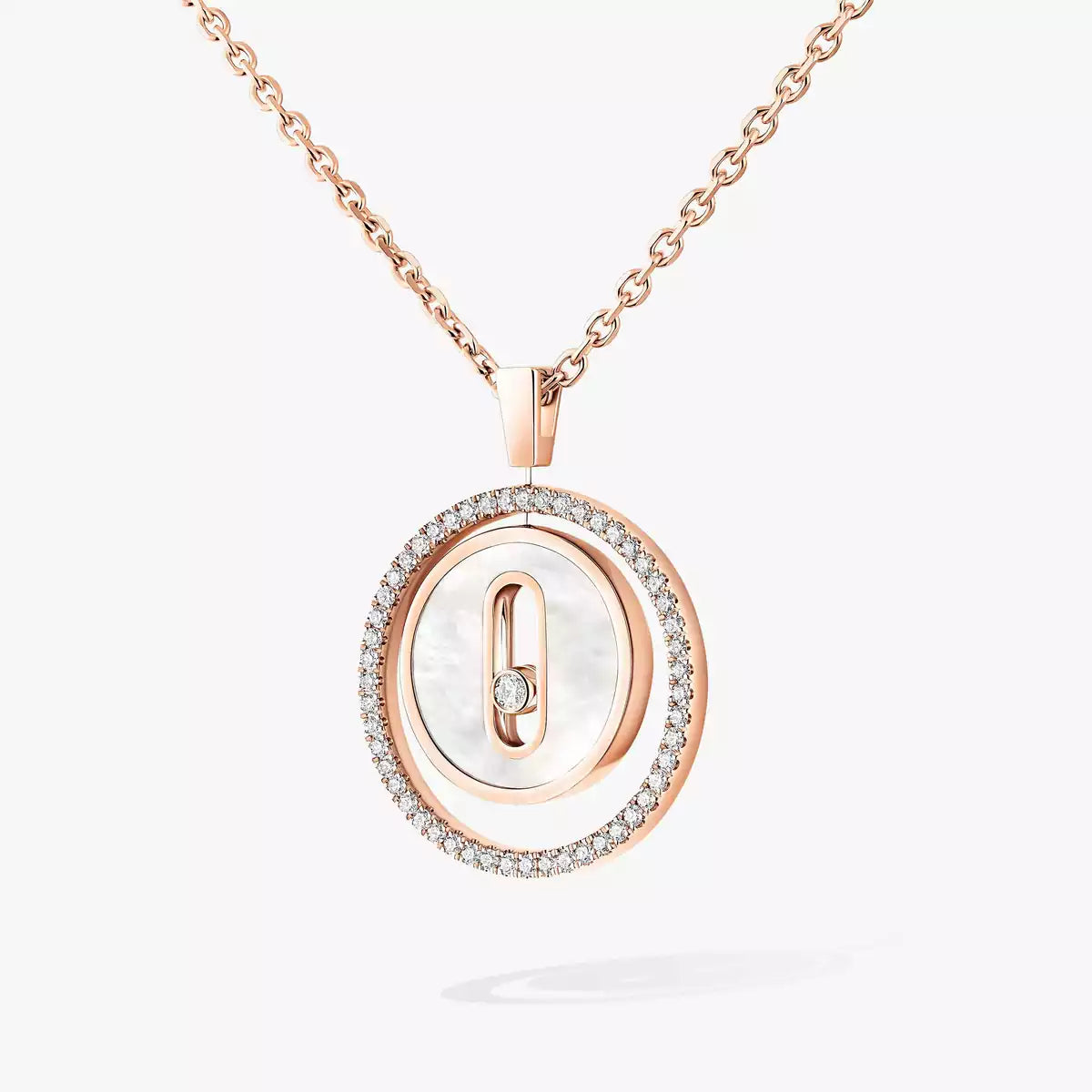 [Blue Tears Jewelry]Lucky Move Diamond Necklace in Rose Gold and White Mother-of-Pearl