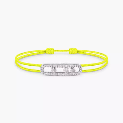 [Blue Tears Jewelry]Messika Care(s) pink cord pav¨¦ bracelet