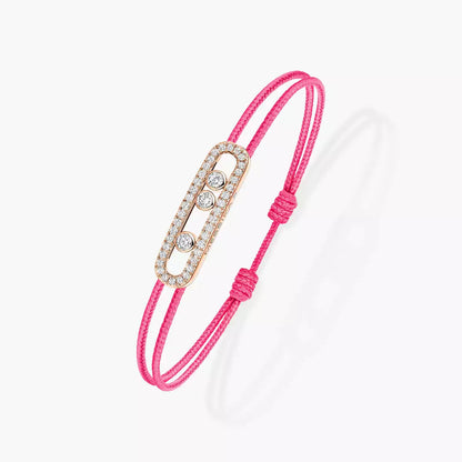 [Blue Tears Jewelry]Messika Care(s) pink cord pav¨¦ bracelet