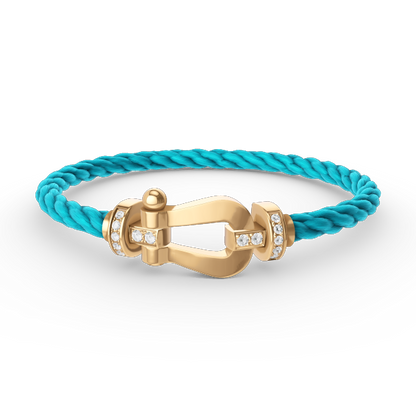 [BLUE TEARS]FORCE LARGE HORSESHOE HALF DIAMOND BRACELET GOLD