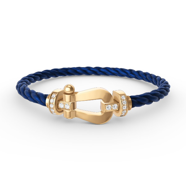[BLUE TEARS]FORCE LARGE HORSESHOE HALF DIAMOND BRACELET GOLD