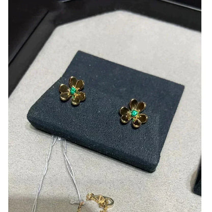 [BLUE TEARS]FRIVOLE  FLOWER MALACHITE EARRINGS