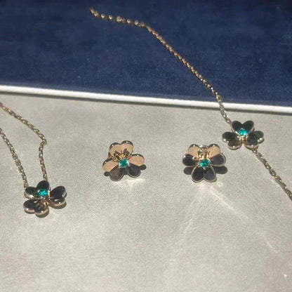 [BLUE TEARS]FRIVOLE  FLOWER MALACHITE EARRINGS