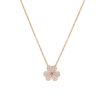 [BLUE TEARS]FRIVOLE ROSE GOLD FLOWER DIAMOND NECKLACE