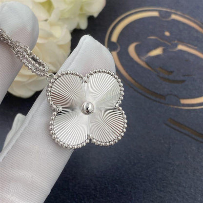 [BLUE TEARS]CLOVER 25MM SILVER BIG CLOVER NECKLACE