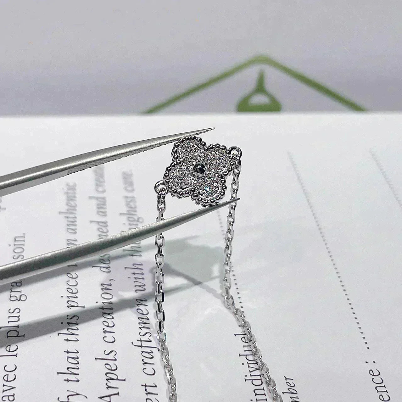 [BLUE TEARS]CLOVER  SINGLE FLOWER BRACELET SILVER