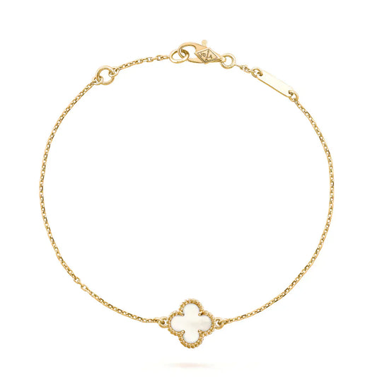[BLUE TEARS]CLOVER WHITE MOP SINGLE FLOWER BRACELET