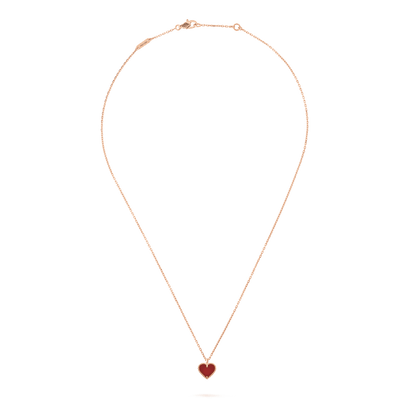 [BLUE TEARS]SWEET CLOVER CARNELIAN HEART NECKLACE
