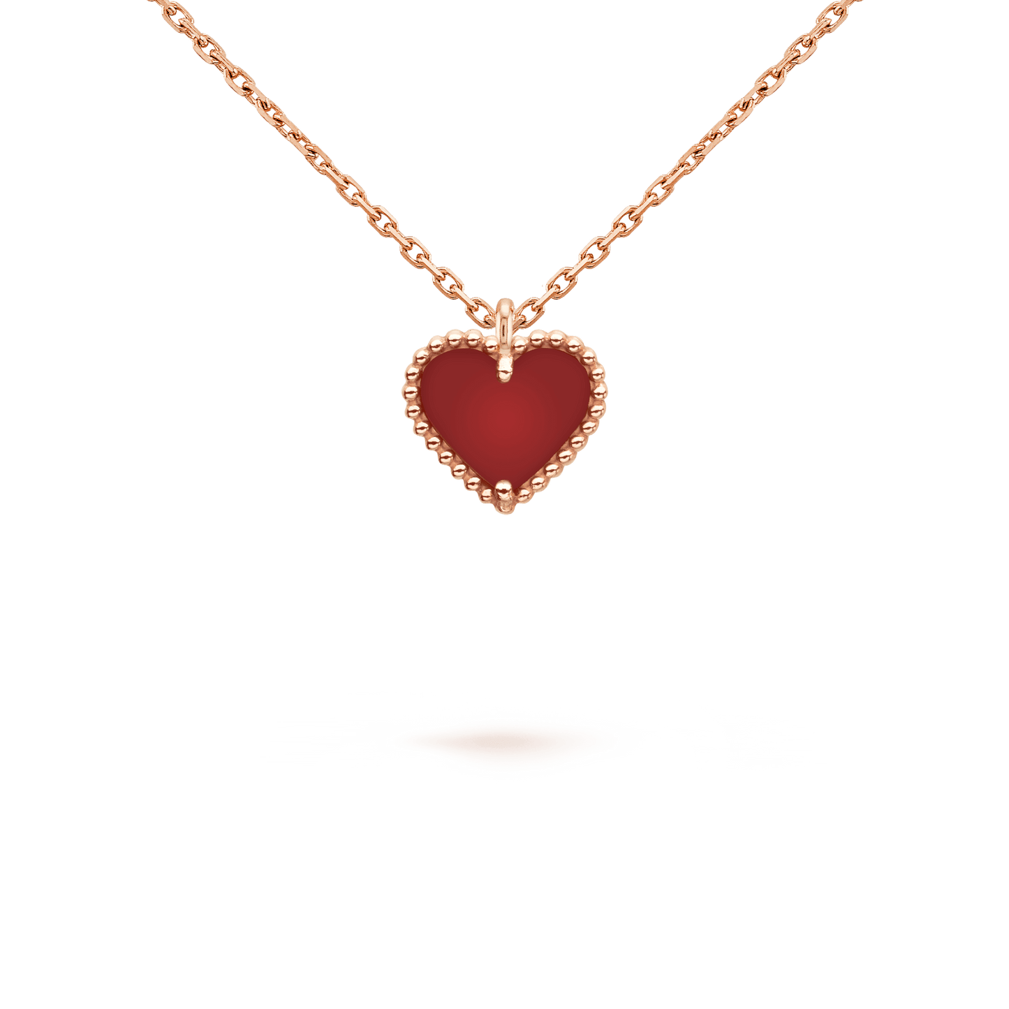 [BLUE TEARS]SWEET CLOVER CARNELIAN HEART NECKLACE