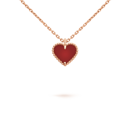 [BLUE TEARS]SWEET CLOVER CARNELIAN HEART NECKLACE