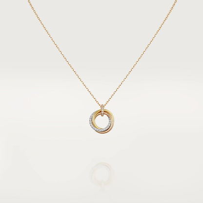 [BLUE TEARS]TRINITY NECKLACE SILVER GOLD PINK GOLD DIAMONDS
