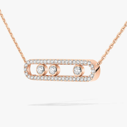 [Blue Tears Jewelry] Move Pave_ Rose Gold Diamond Necklace