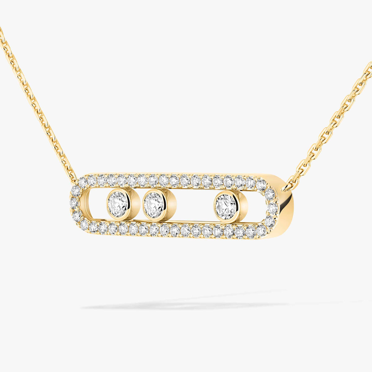 [Blue Tears Jewelry] Move Pave_ Rose Gold Diamond Necklace